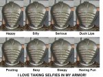 The many moods of Sir William! Selfies taken in my armor.jpg